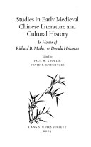 Studies in Early Medieval Chinese Literature and Cultural History