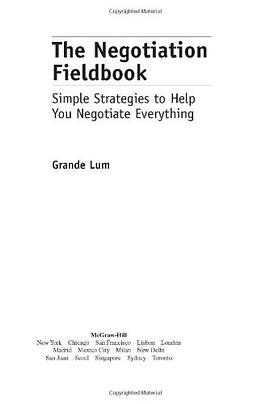 the NEGOTIATION FIELDBOOK