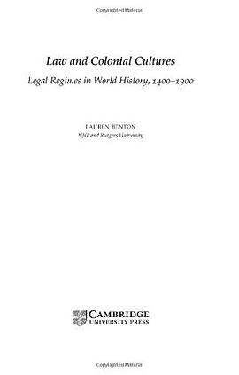 Law and Colonial Cultures