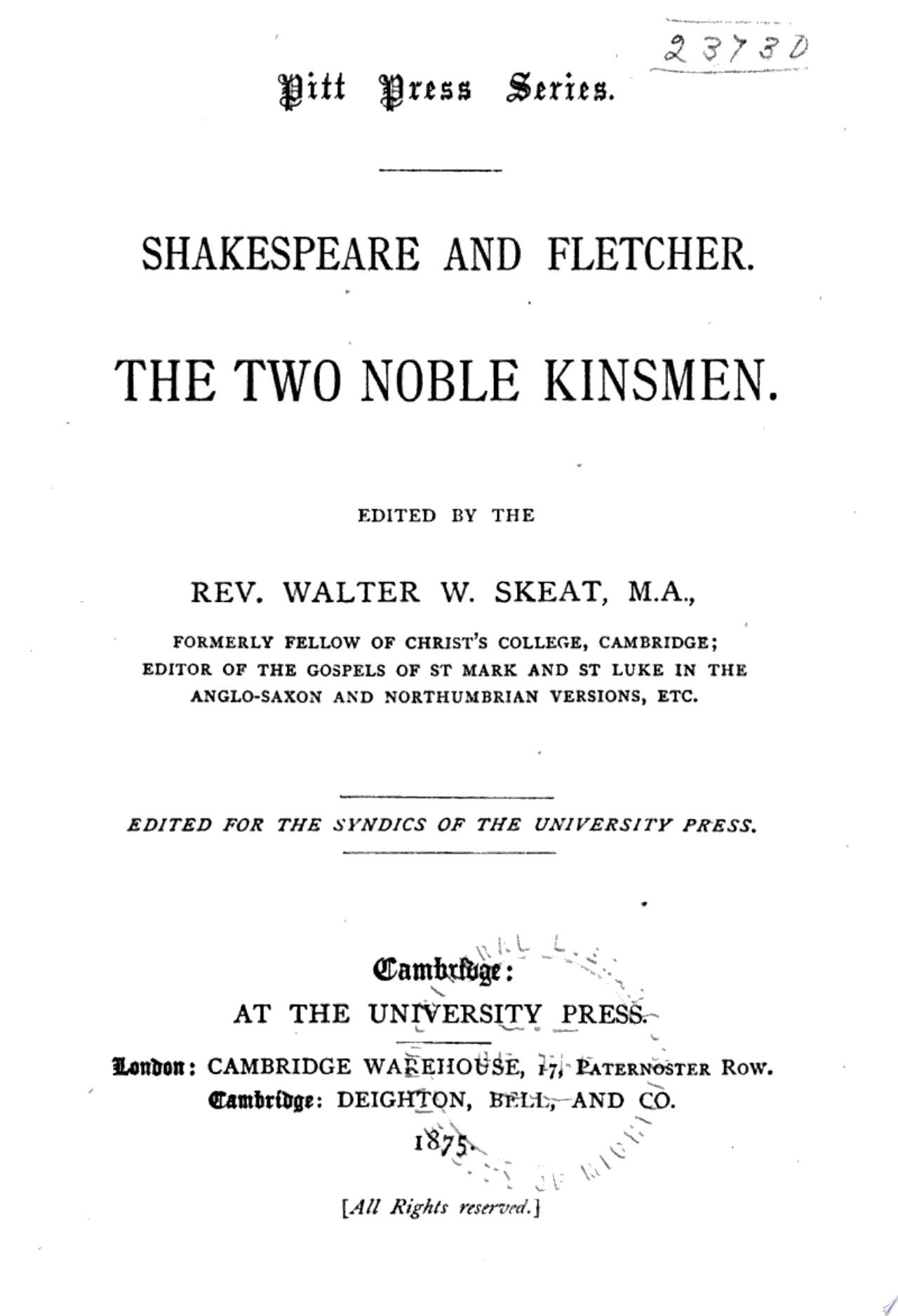 The Two Noble Kinsmen