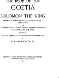 The Book of the Goetia of Solomon the King