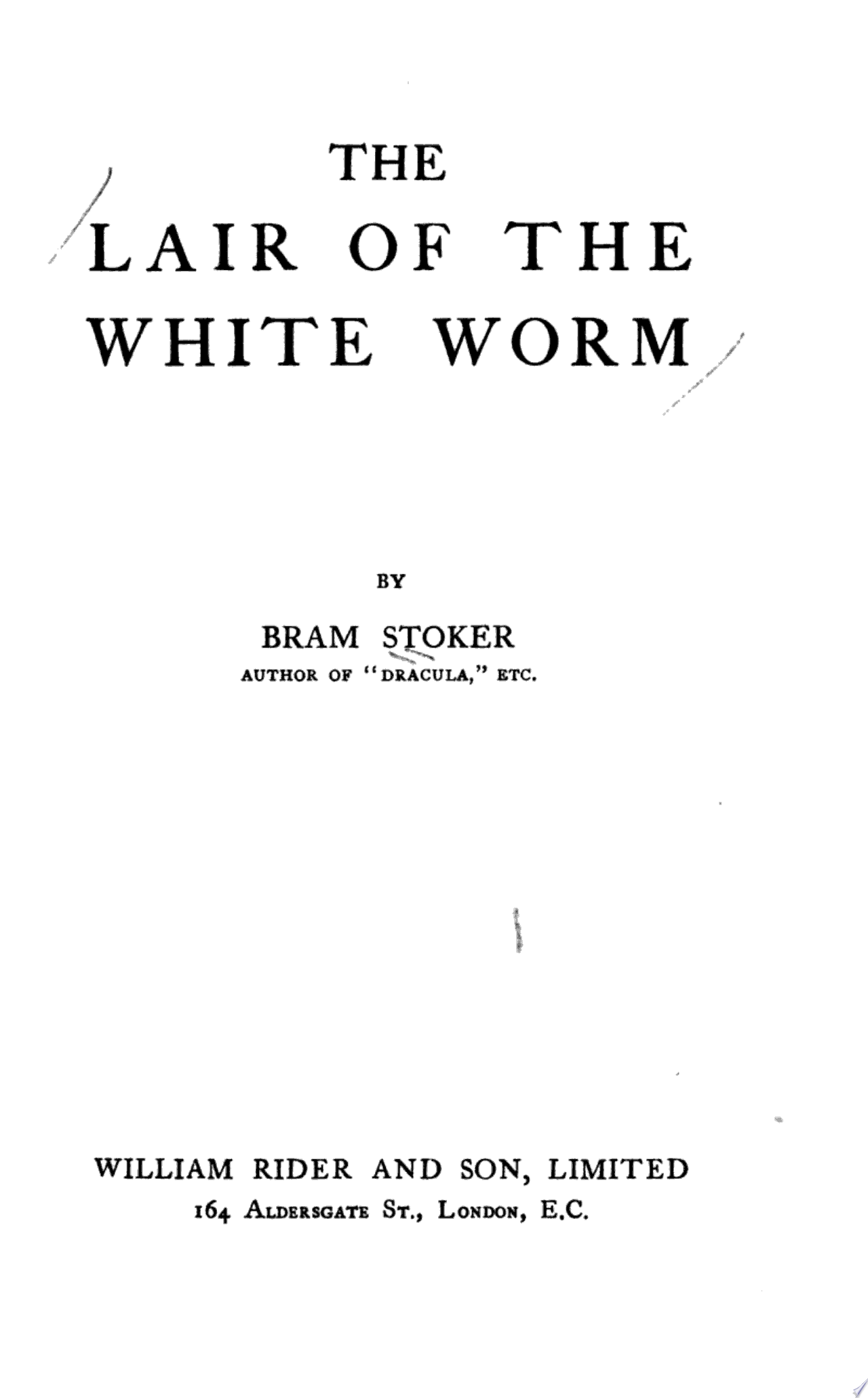 The Lair of the White Worm