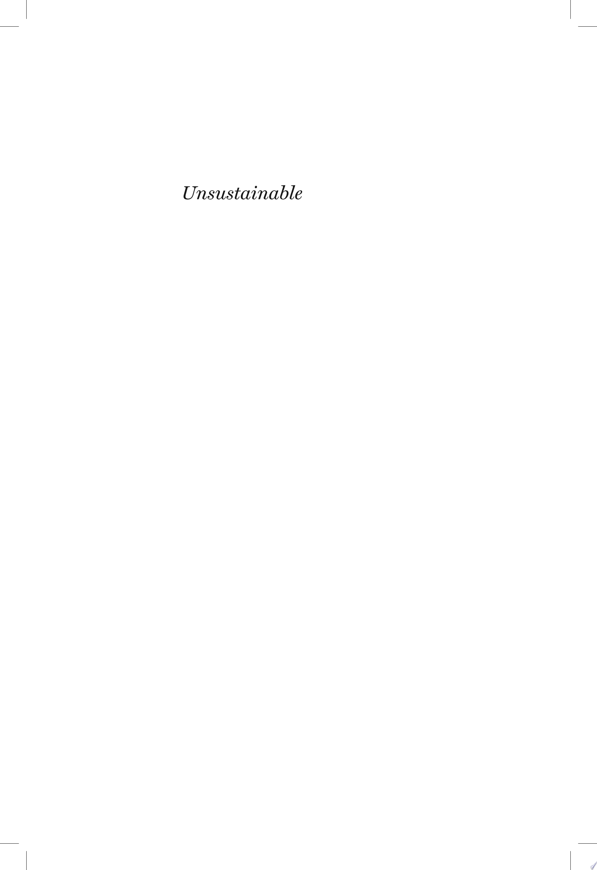 Unsustainable