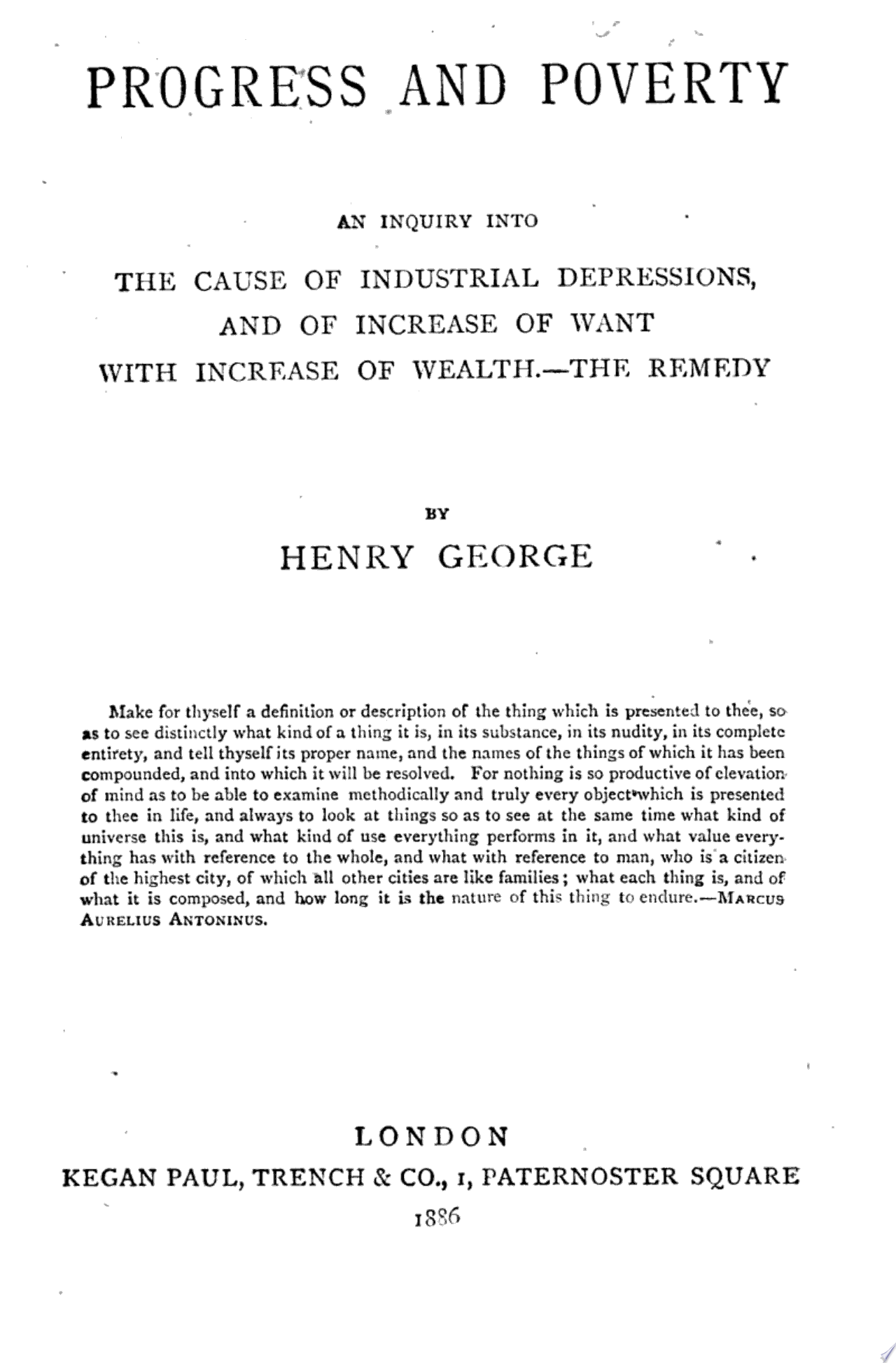 Progress and poverty