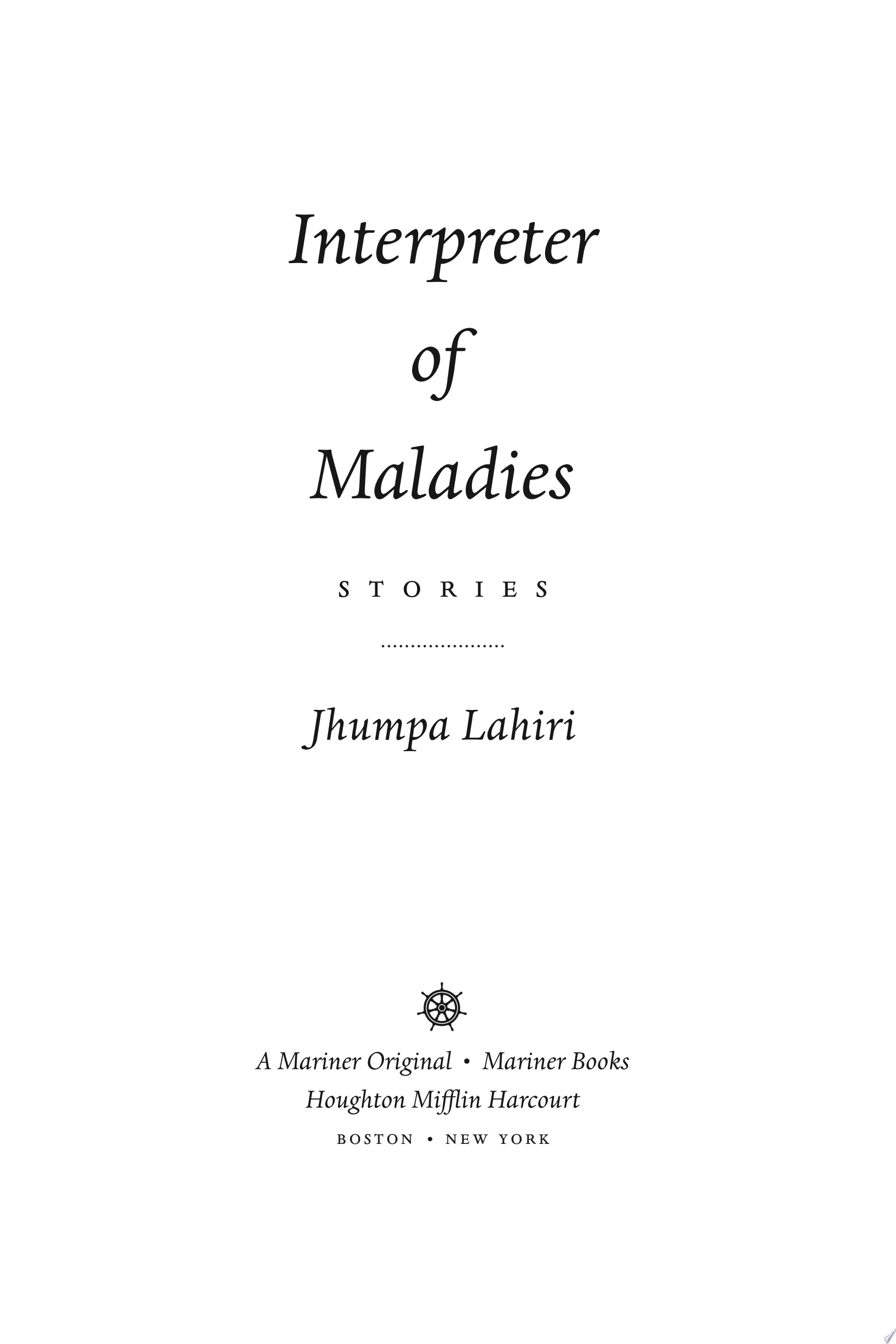 Interpreter Of Maladies