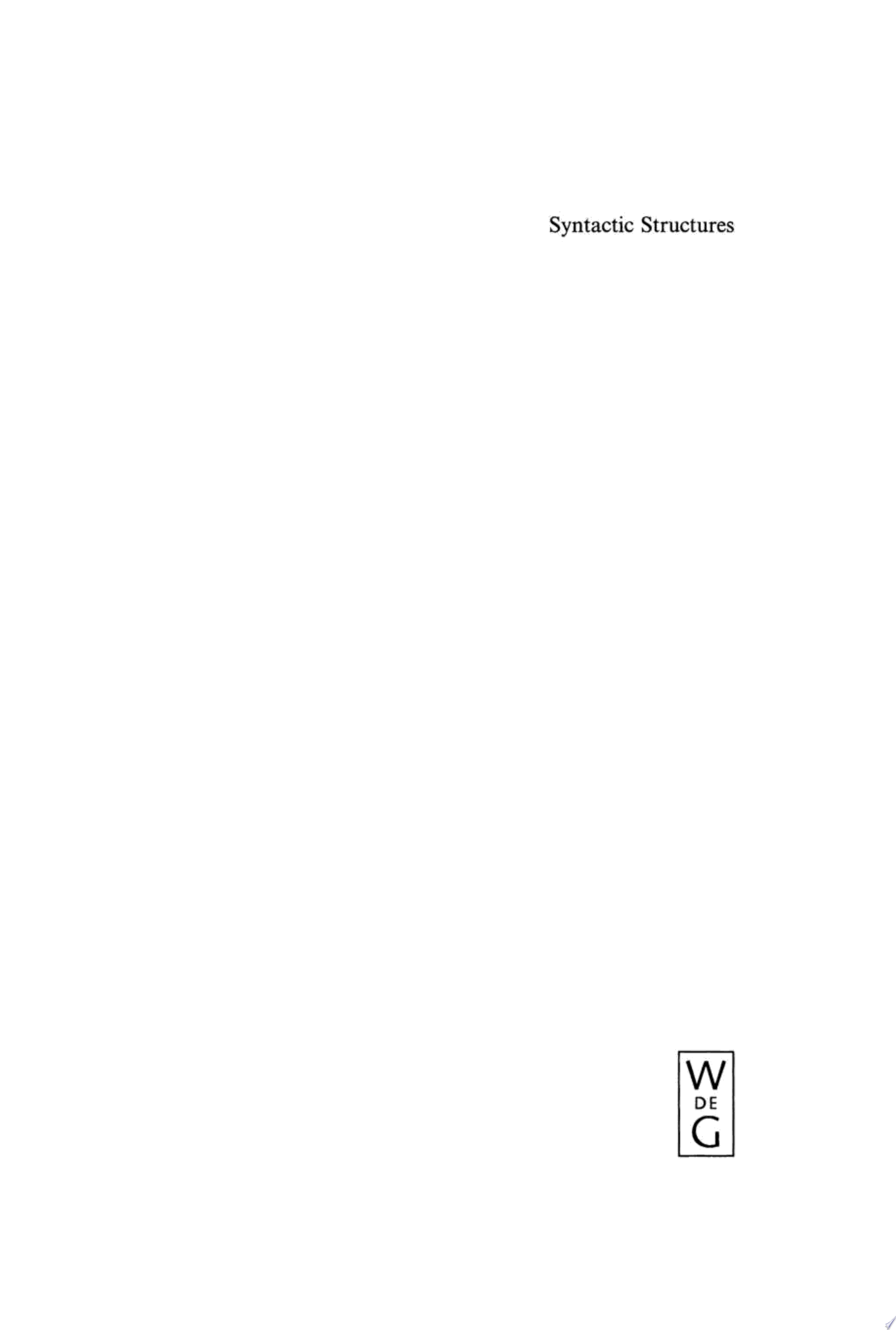 Syntactic Structures
